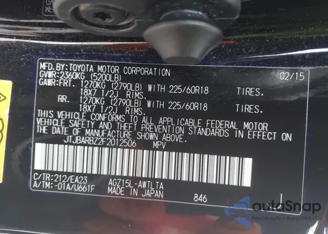 2015 Lexus Nx 200T from USA, damaged, VIN JTJBARBZ2F2012506